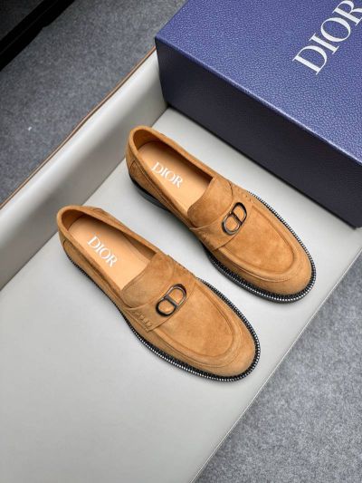 Dior Brown calfskin Leather Shoes-Dior Man Business Leather Shoes